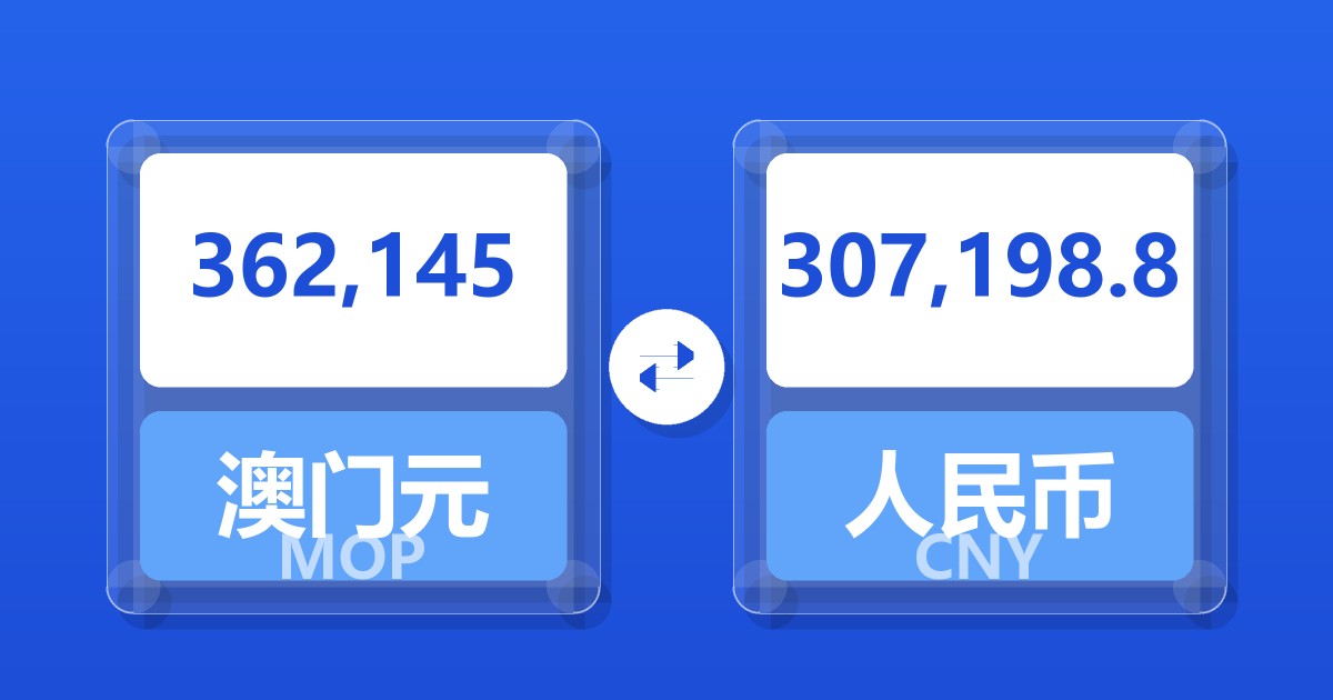 362,145澳门元兑人民币