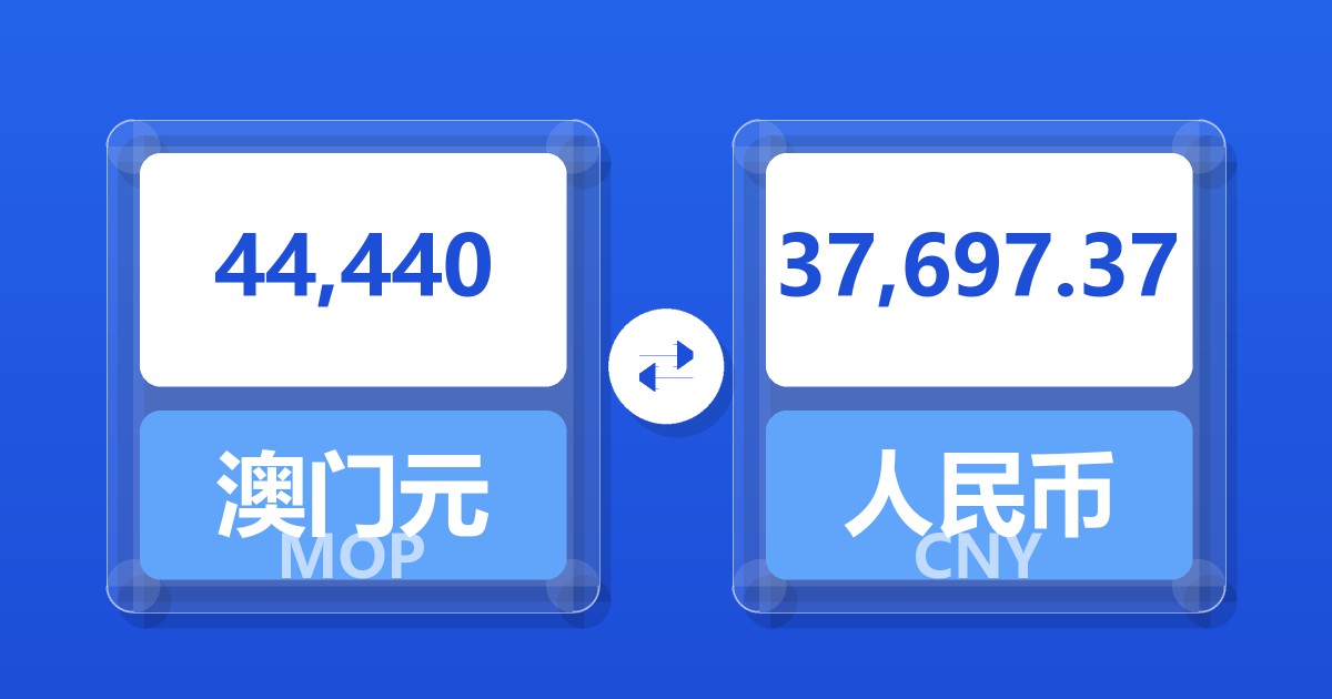 44,440澳门元兑人民币
