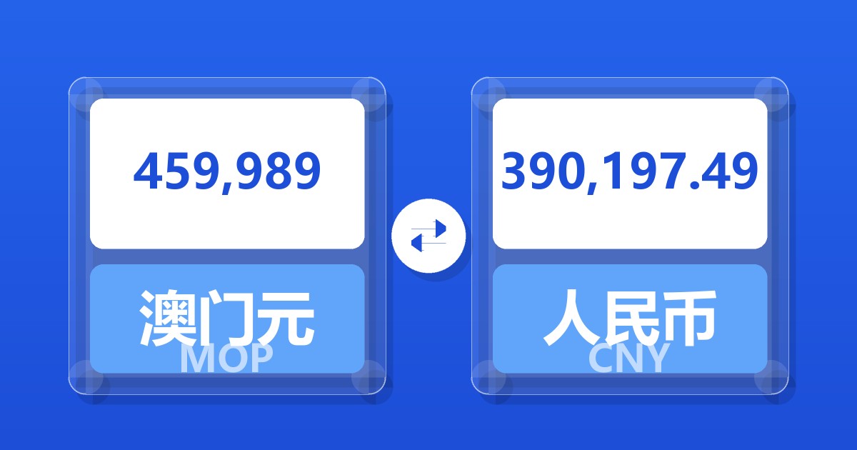 459,989澳门元兑人民币