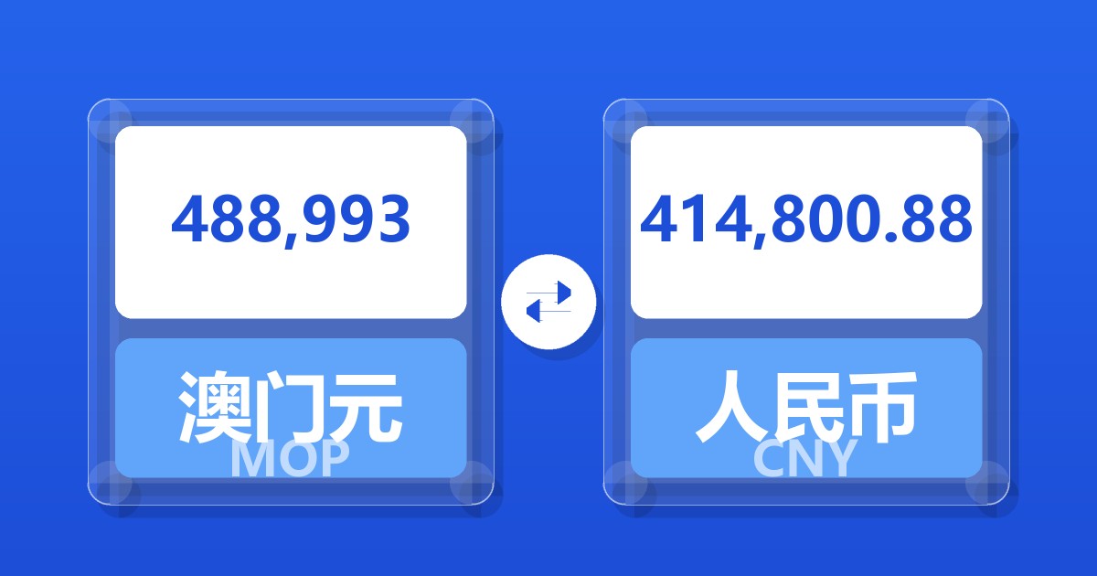 488,993澳门元兑人民币