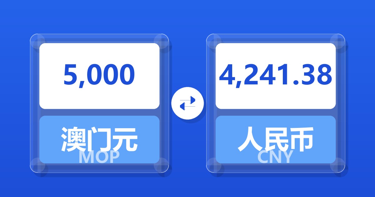 5,000澳门元兑人民币