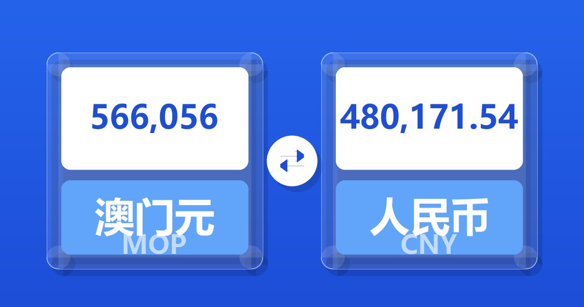 566,056澳门元兑人民币