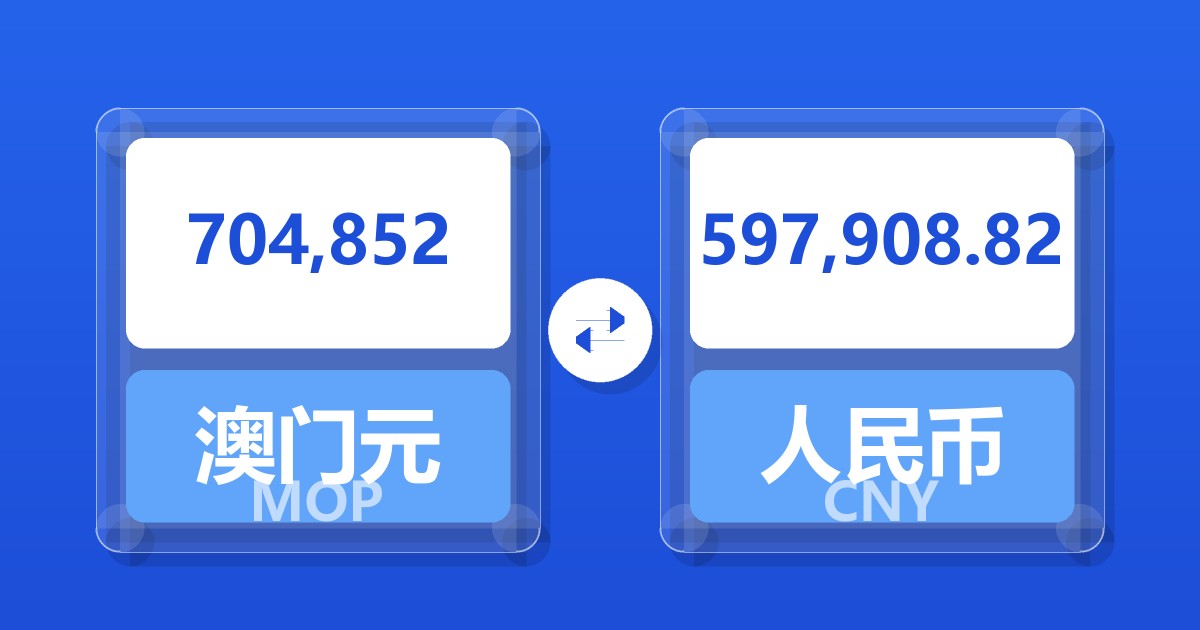 704,852澳门元兑人民币