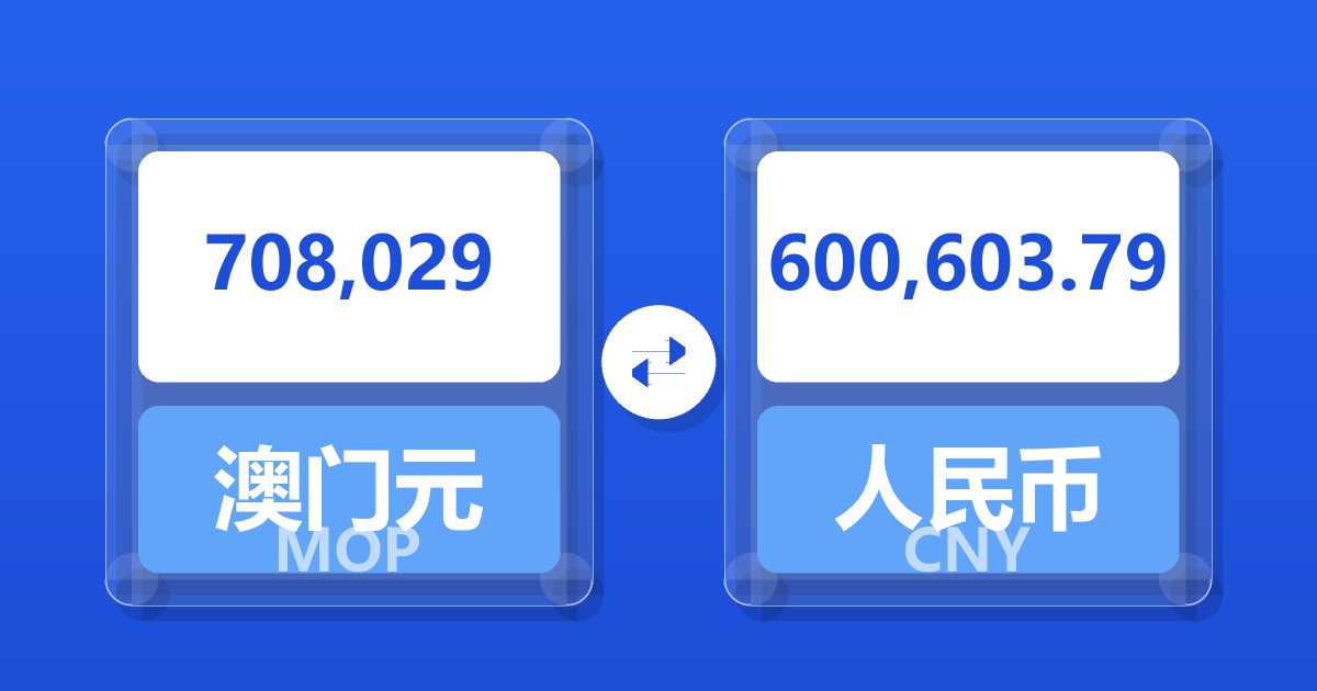 708,029澳门元兑人民币