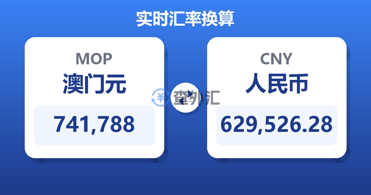 741,788澳门元兑人民币