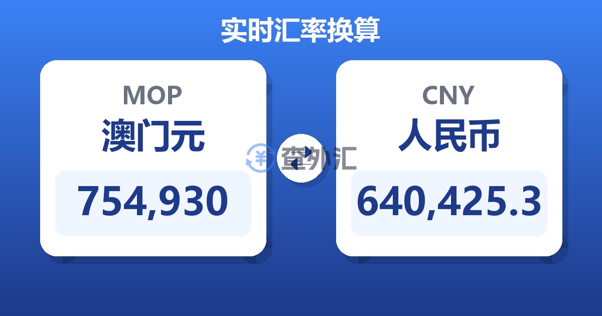 754,930澳门元兑人民币