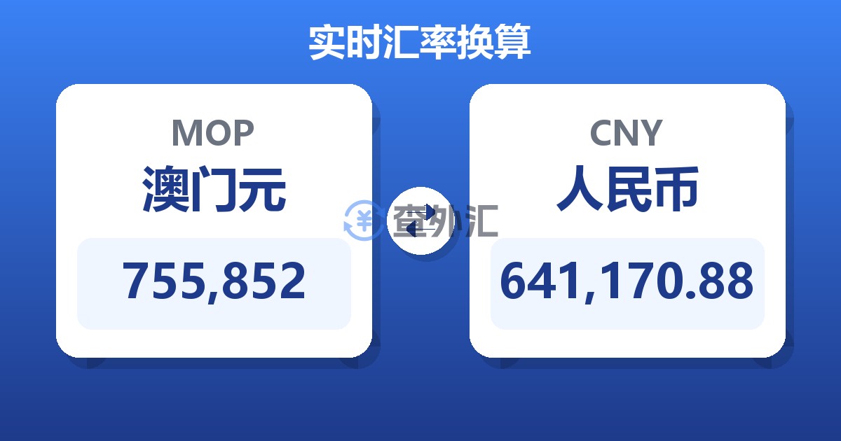 755,852澳门元兑人民币
