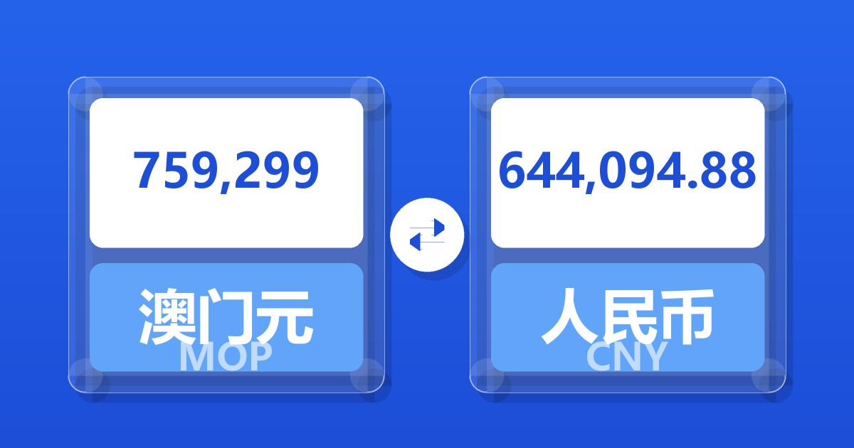 759,299澳门元兑人民币
