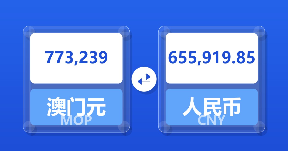 773,239澳门元兑人民币