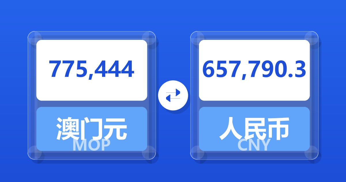 775,444澳门元兑人民币