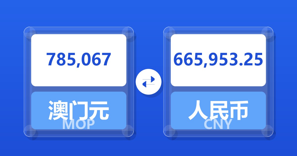 785,067澳门元兑人民币