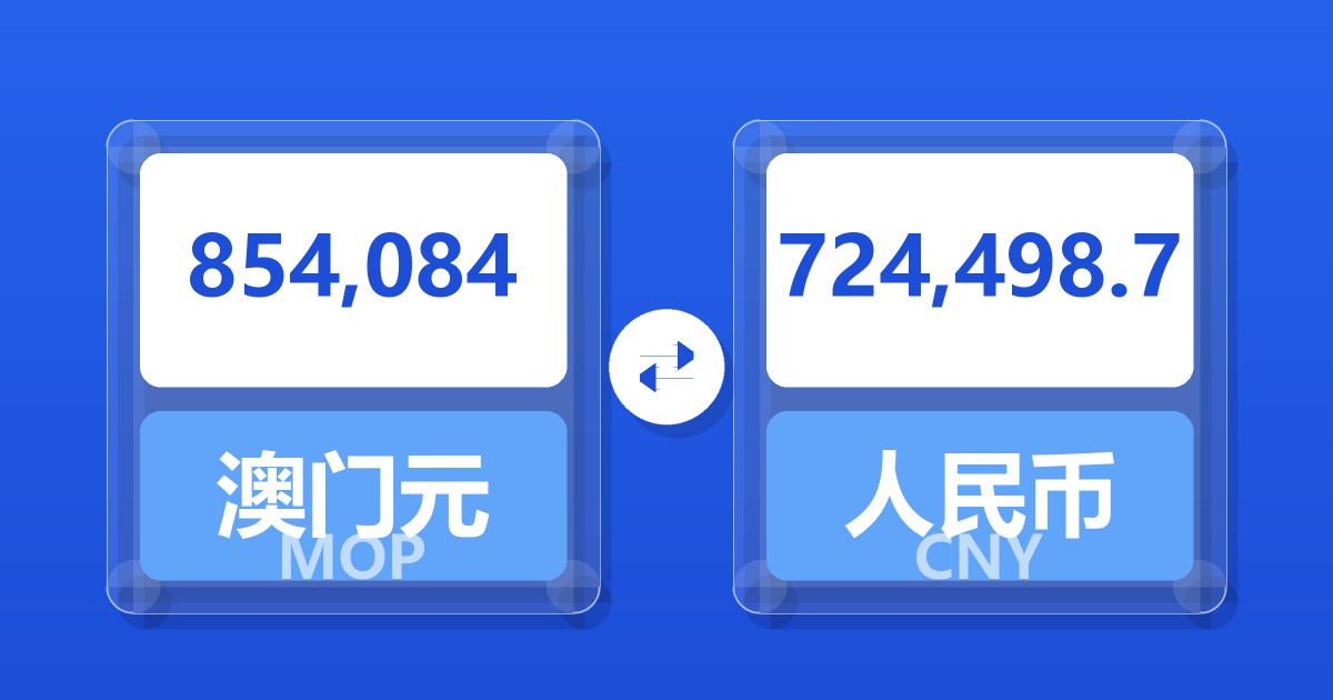 854,084澳门元兑人民币