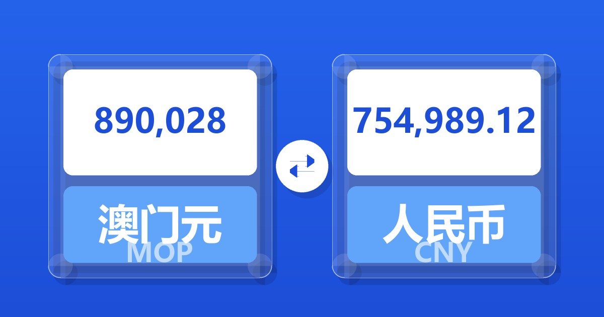 890,028澳门元兑人民币