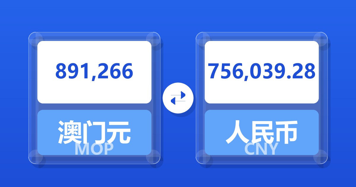 891,266澳门元兑人民币