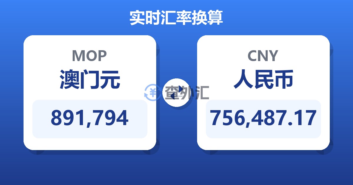 891,794澳门元兑人民币