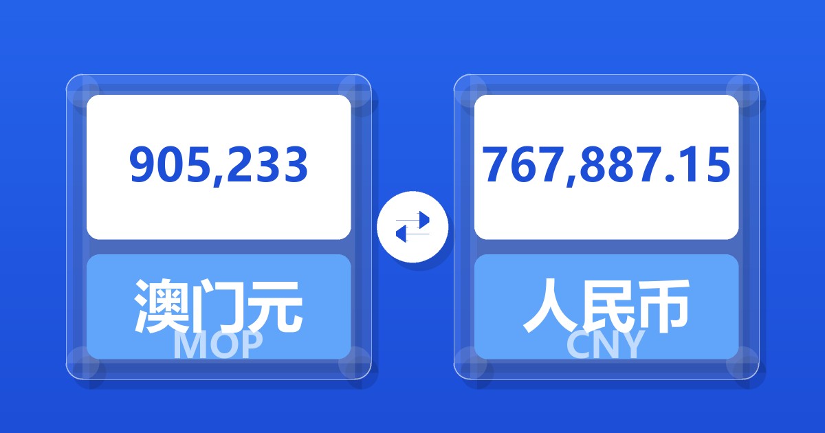 905,233澳门元兑人民币
