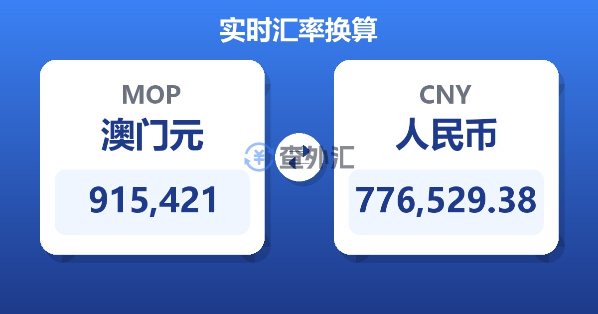 915,421澳门元兑人民币