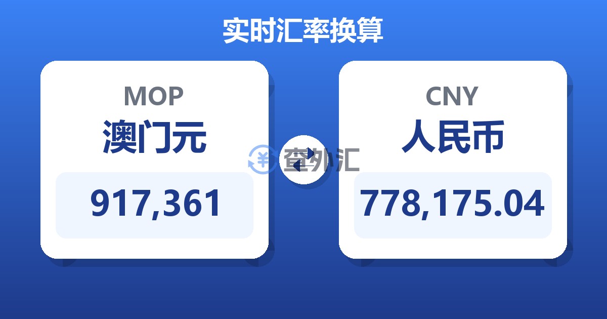 917,361澳门元兑人民币