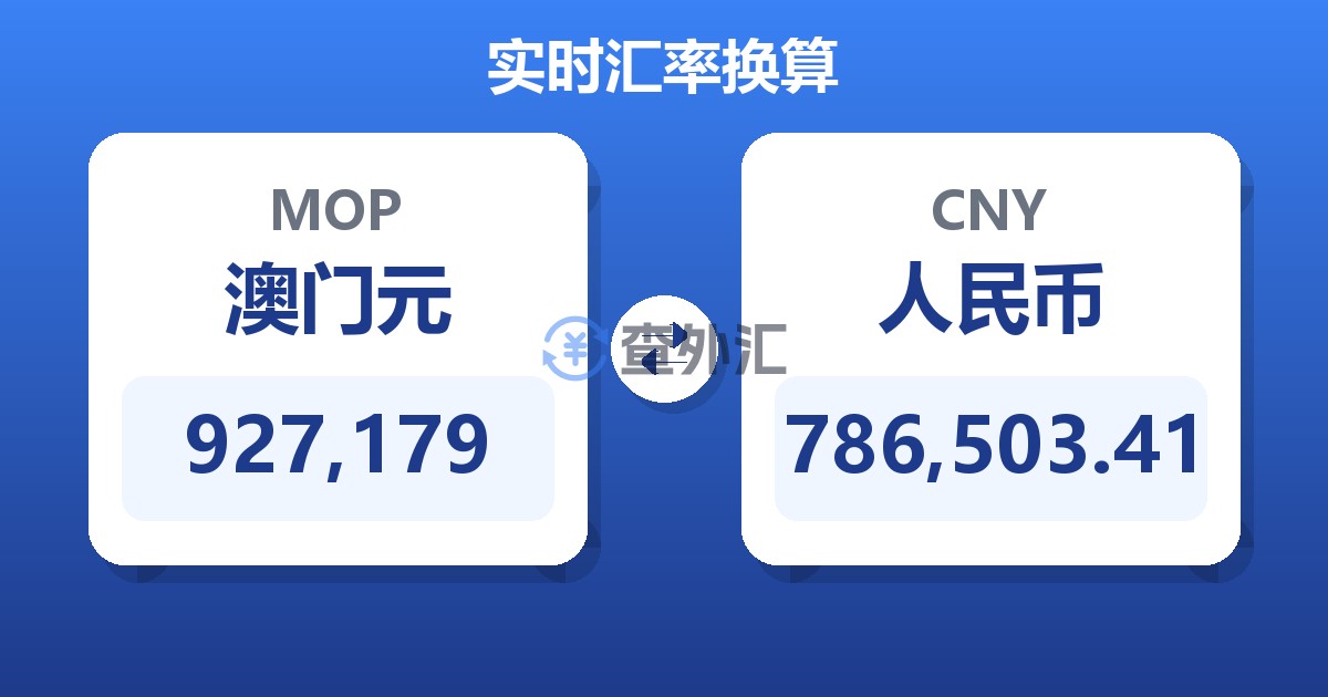 927,179澳门元兑人民币