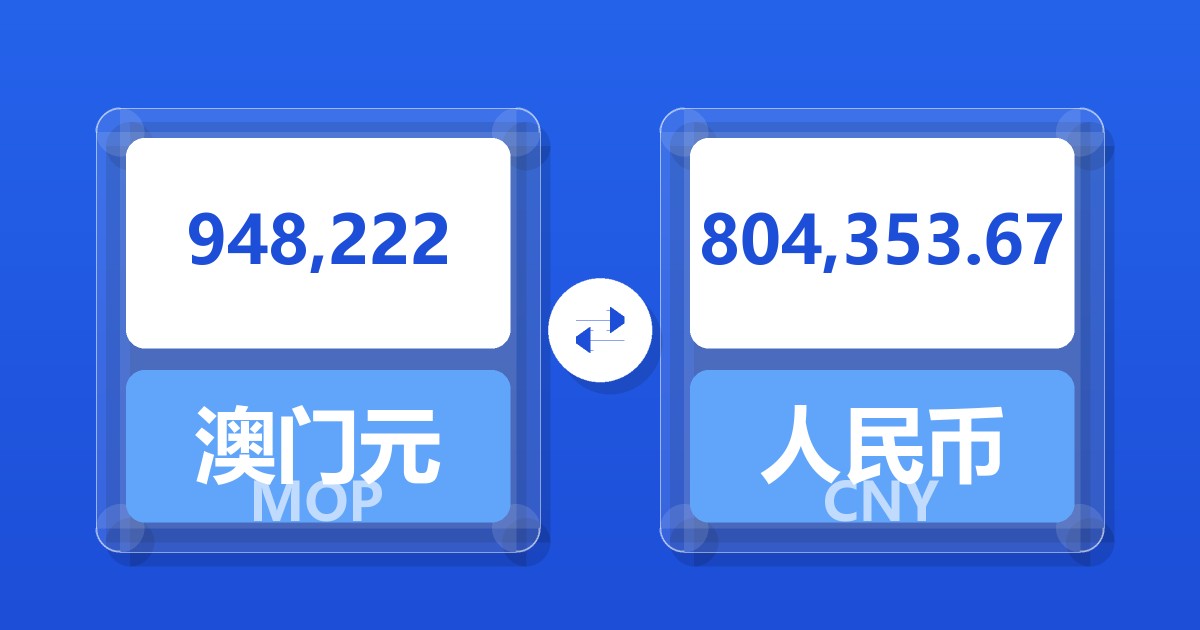 948,222澳门元兑人民币