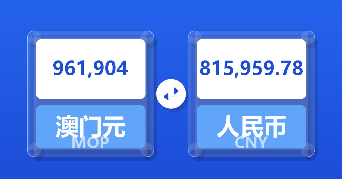 961,904澳门元兑人民币