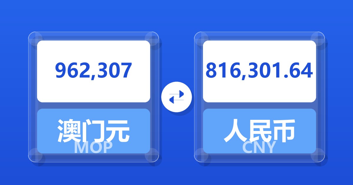 962,307澳门元兑人民币
