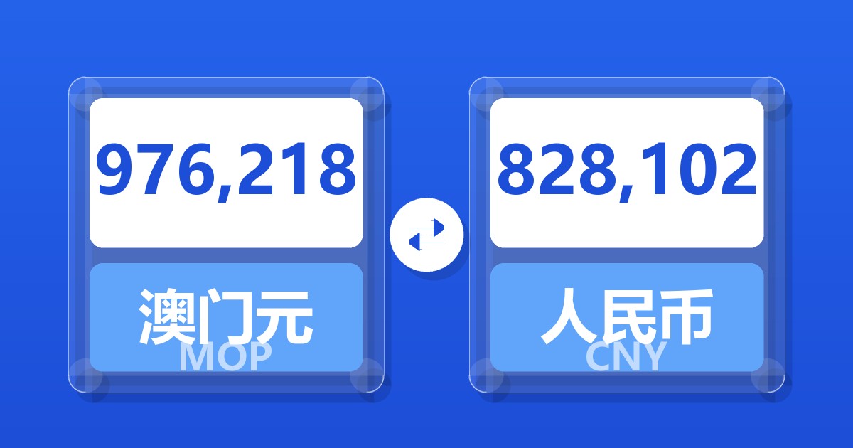 976,218澳门元兑人民币