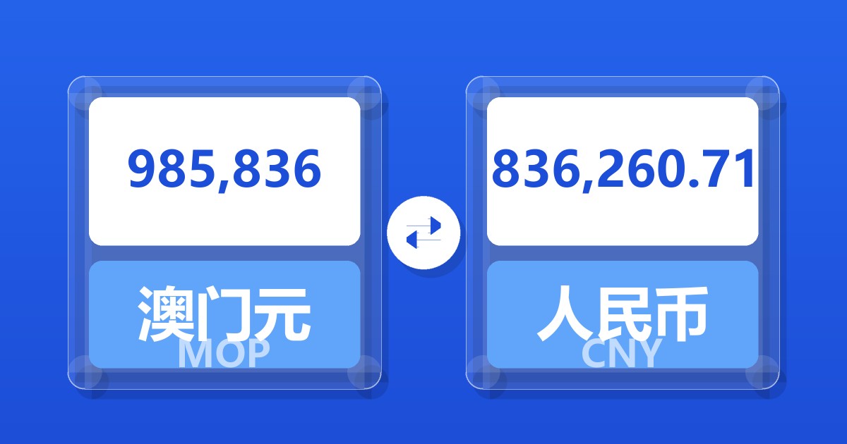 985,836澳门元兑人民币