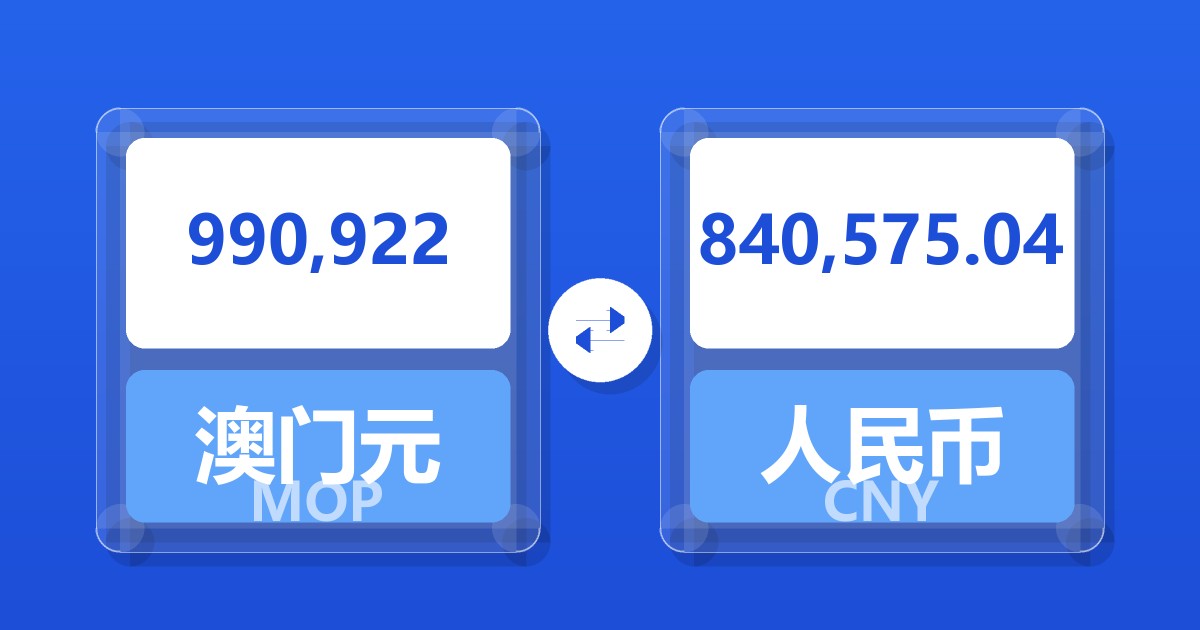 990,922澳门元兑人民币