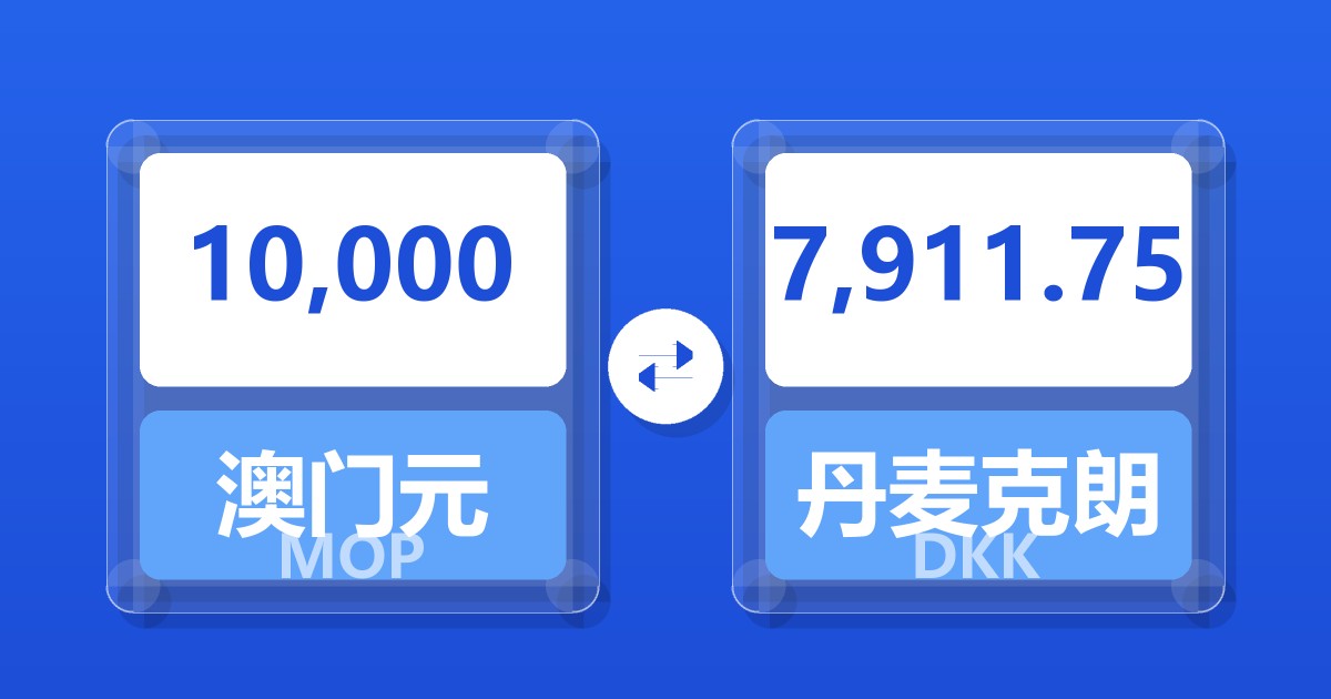 10,000澳门元兑丹麦克朗