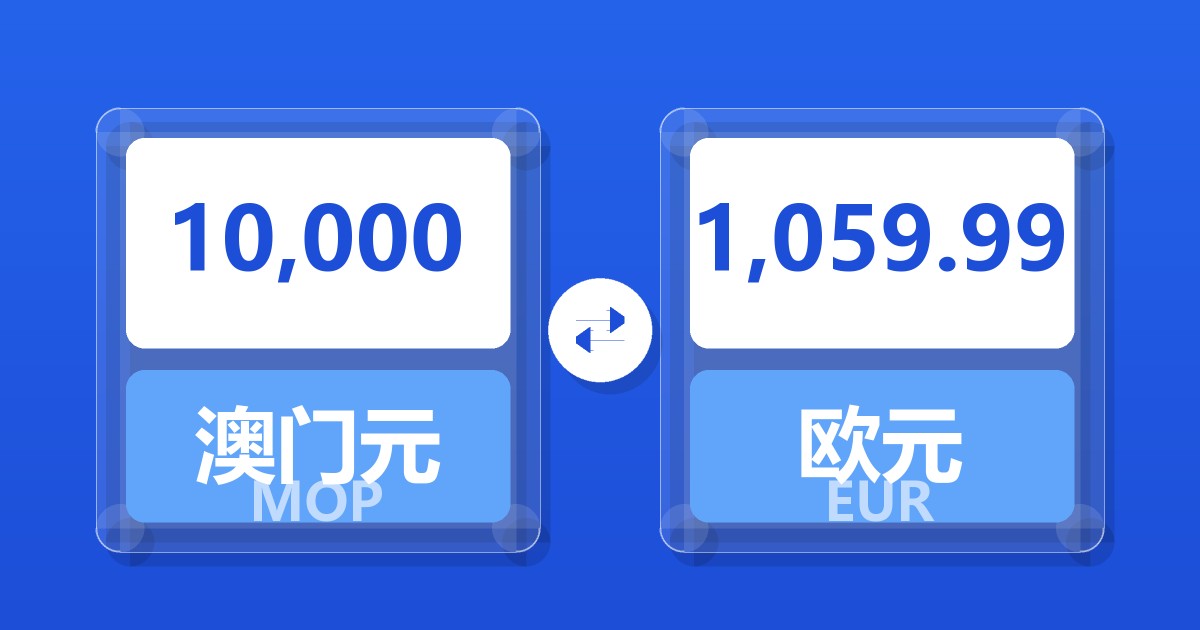 10,000澳门元兑欧元