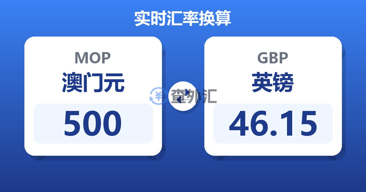 500澳门元兑英镑