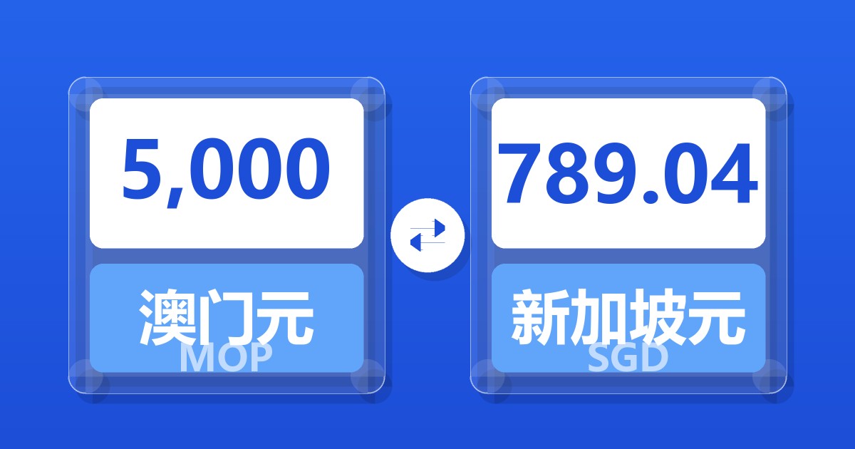 5,000澳门元兑新加坡元