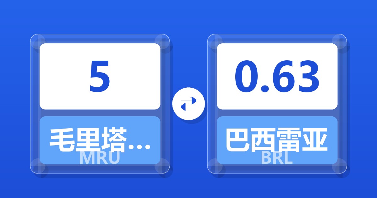 5毛里塔尼亚乌吉亚兑巴西雷亚尔