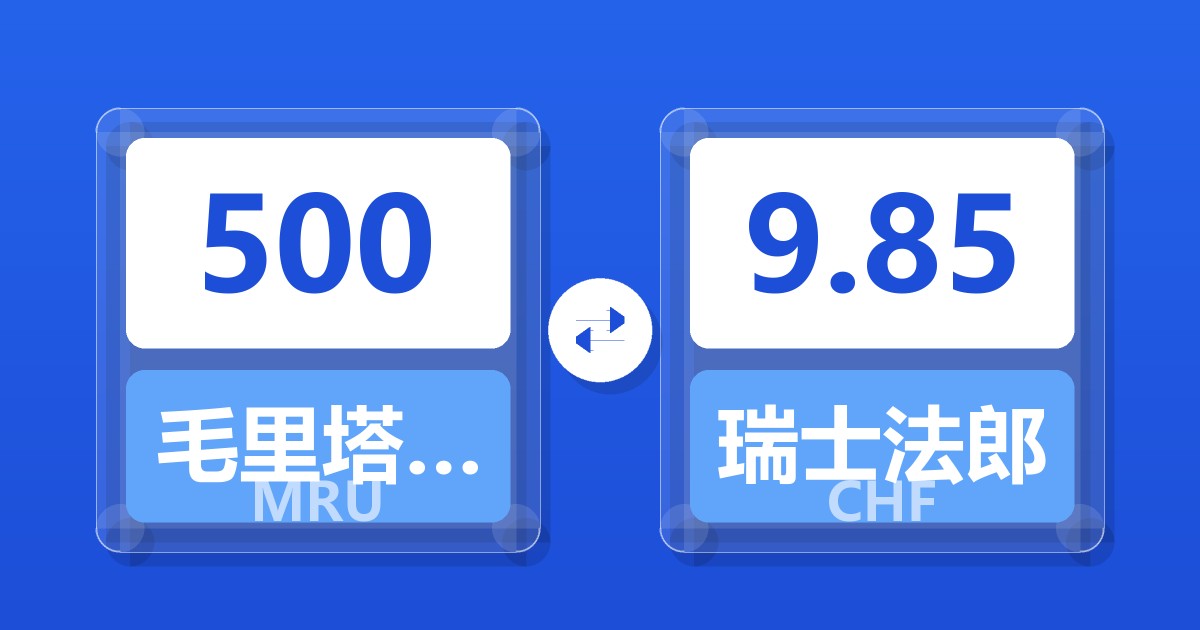 500毛里塔尼亚乌吉亚兑瑞士法郎