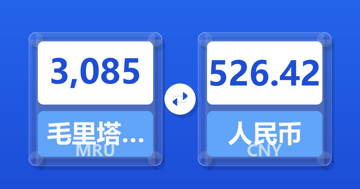 3,085毛里塔尼亚乌吉亚兑人民币