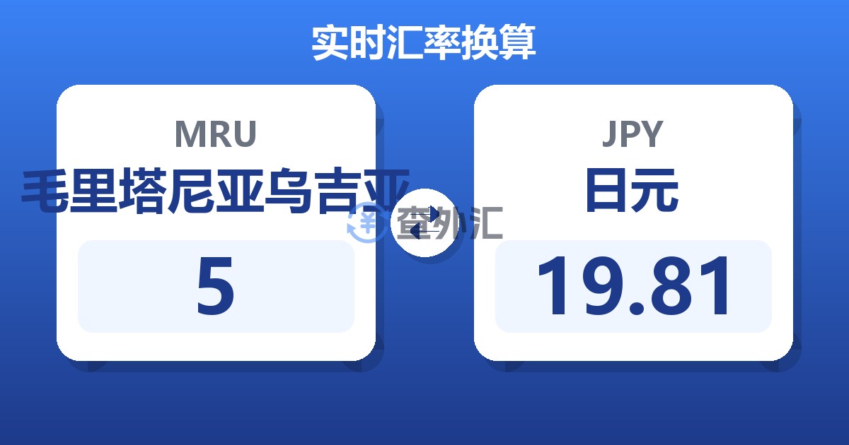 5毛里塔尼亚乌吉亚兑日元