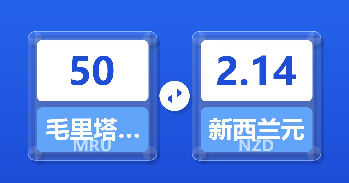 50毛里塔尼亚乌吉亚兑新西兰元