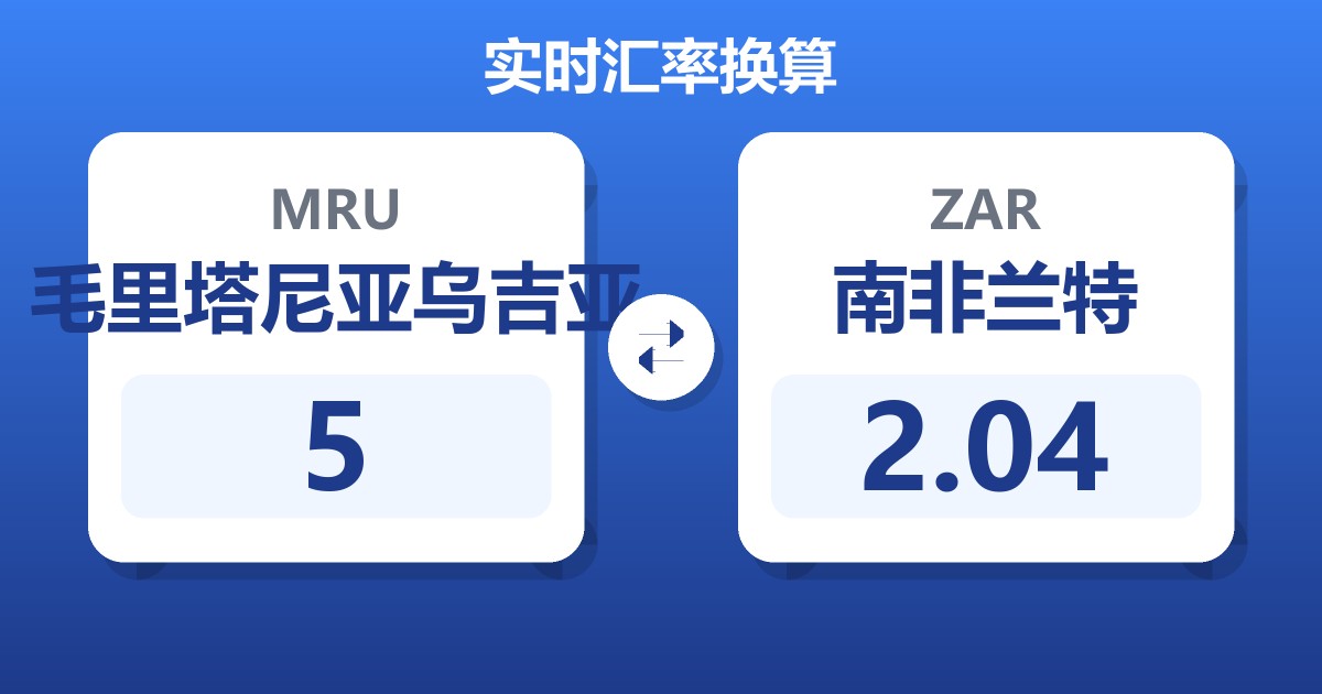 5毛里塔尼亚乌吉亚兑南非兰特