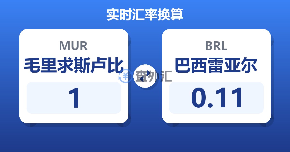 1毛里求斯卢比兑巴西雷亚尔