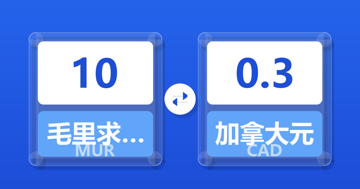 10毛里求斯卢比兑加拿大元