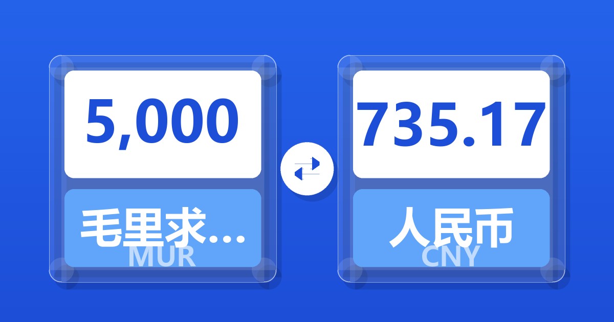 5,000毛里求斯卢比兑人民币