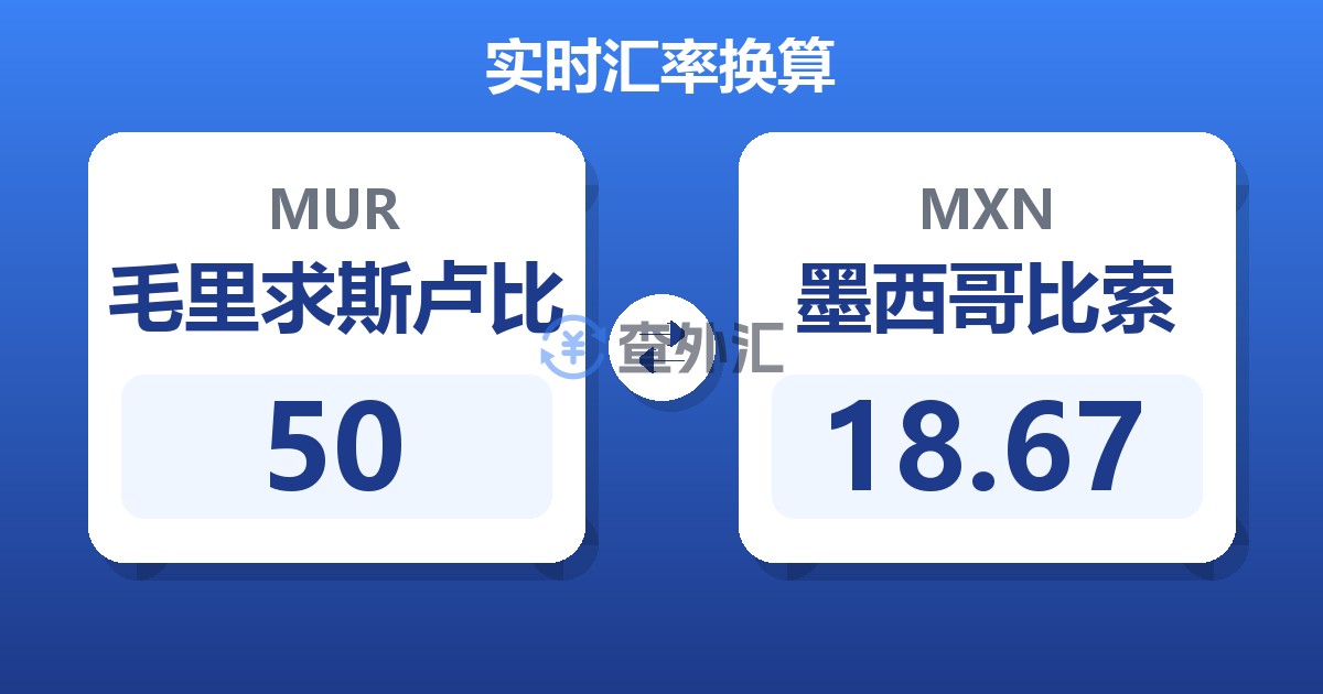 50毛里求斯卢比兑墨西哥比索