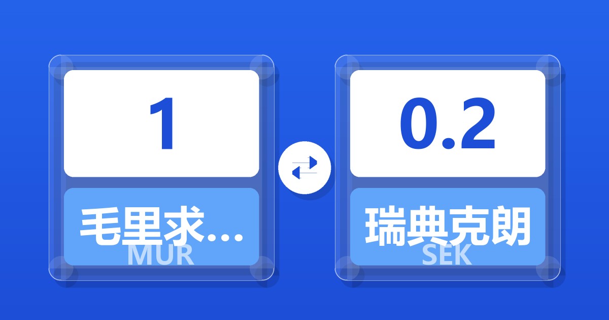1毛里求斯卢比兑瑞典克朗