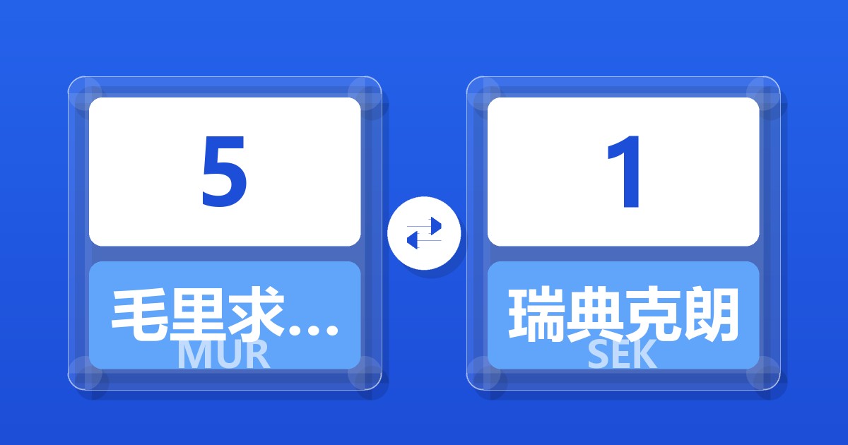 5毛里求斯卢比兑瑞典克朗