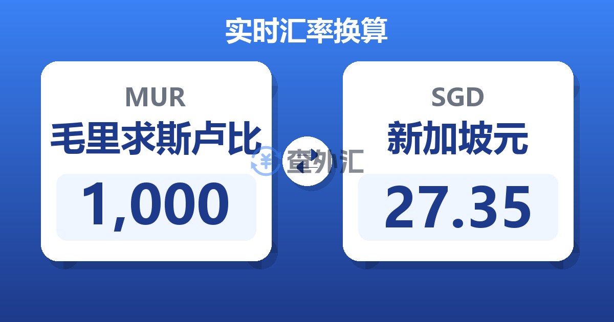1,000毛里求斯卢比兑新加坡元