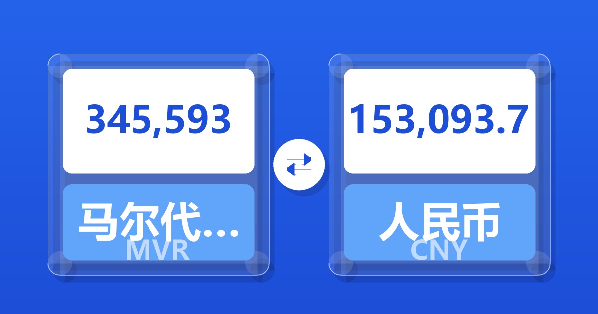 345,593马尔代夫拉菲亚兑人民币
