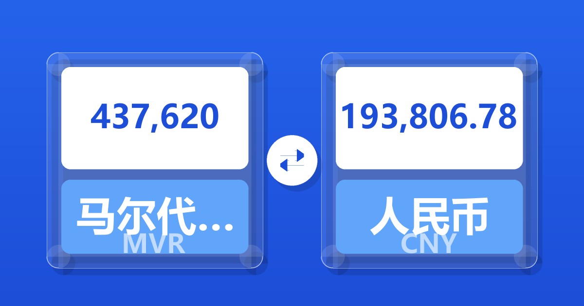 437,620马尔代夫拉菲亚兑人民币