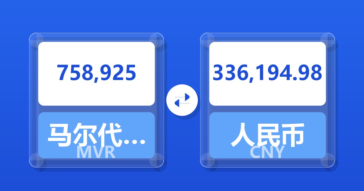 758,925马尔代夫拉菲亚兑人民币