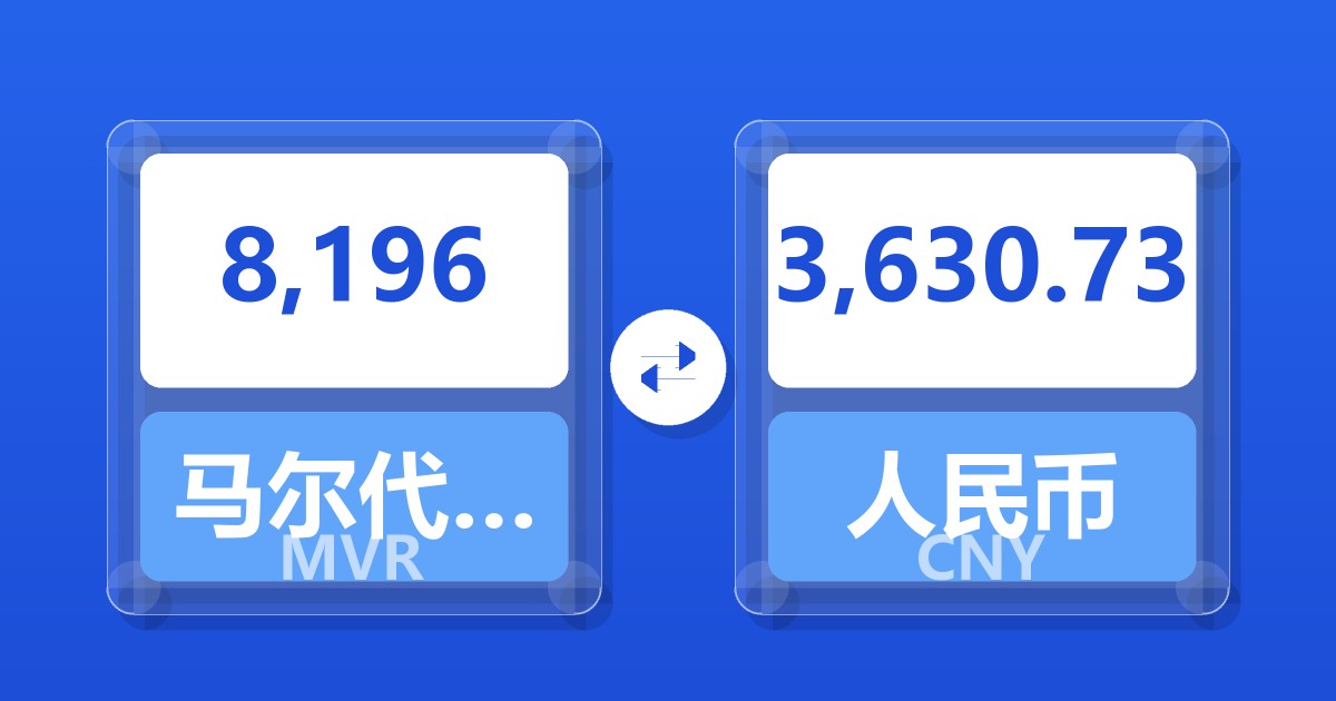 8,196马尔代夫拉菲亚兑人民币